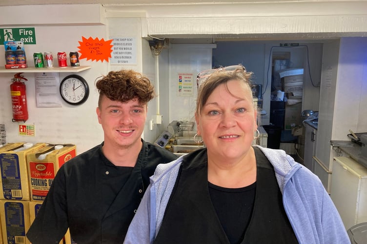 Caroline Barnicoat and Lee Thorne, at The Chippy, Pendine