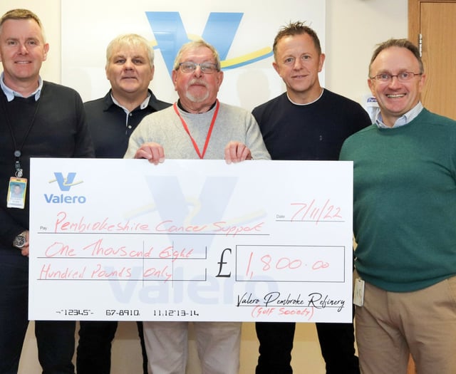 Golf Society Cheque Presentation