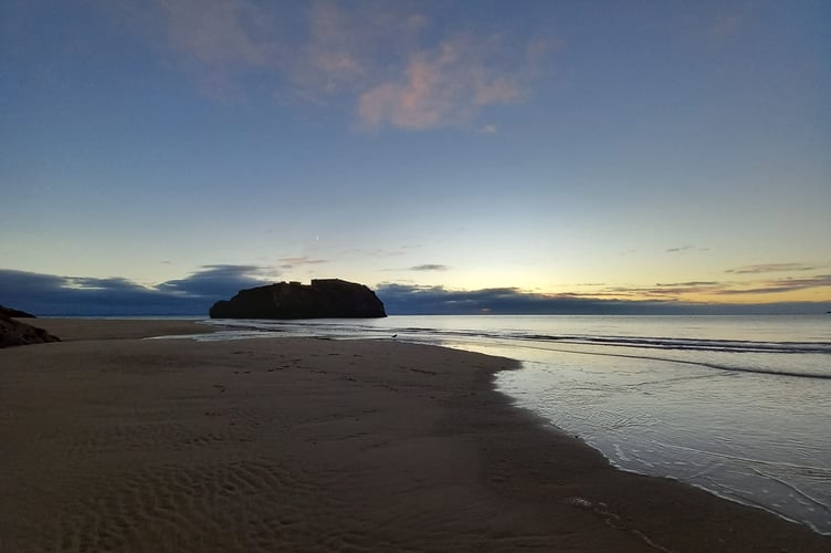 Ribs of sand and golden light near St Catherine's Island, Tenby