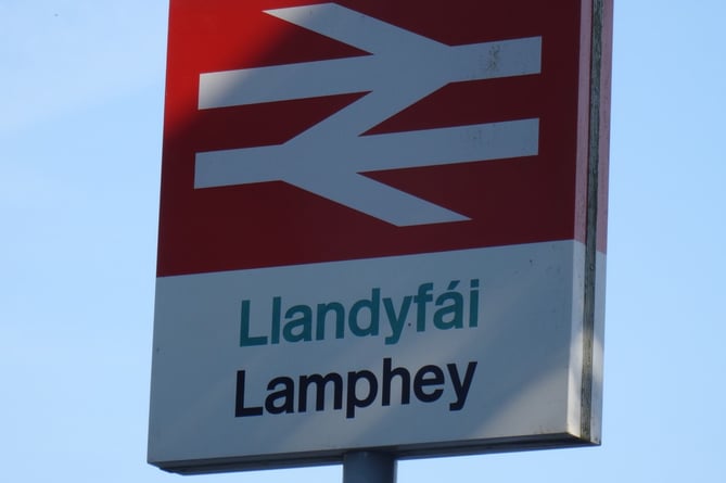 Railway station sign - Lamphey, Pembrokeshire
