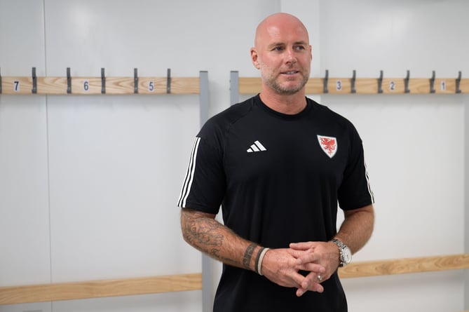 TREHARRIS, WALES - 11 AUGUST 2023: Wales National Manager Rob Page officially opens The Athletic Ground in Treharris, Wales. (Pic by Ashley Crowden/FAW)