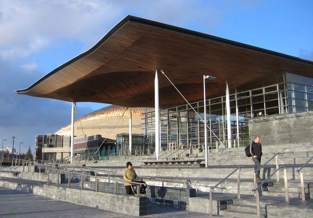 Senedd building in Cardiff