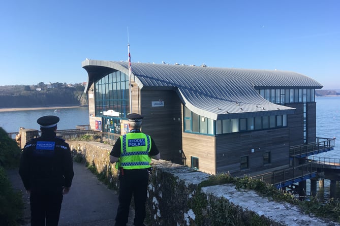 Police patrol Tenby