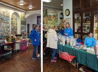 Dinosaur and sax quartet at Pembroke Lions Club Craft Fair